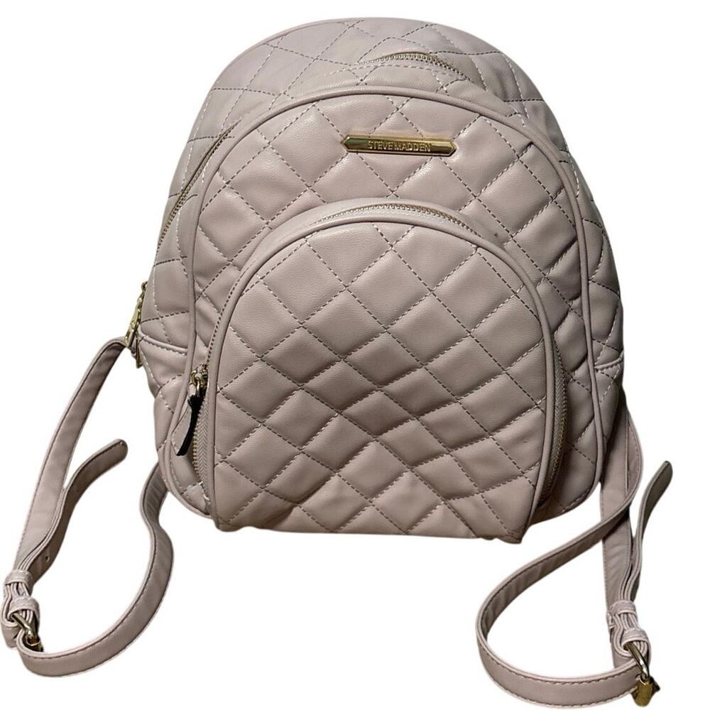 Steve Madden Mini Light Pink Quilted Backpack